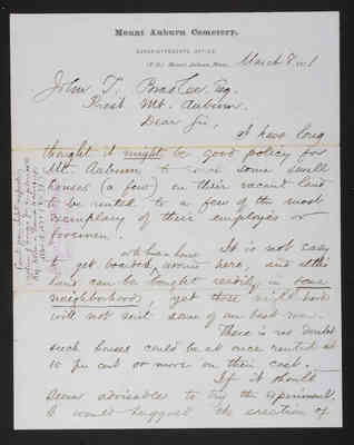 1871-03-08 Trustee Committee on Green Houses, Folsom letter to Bradlee, 1831.033.033